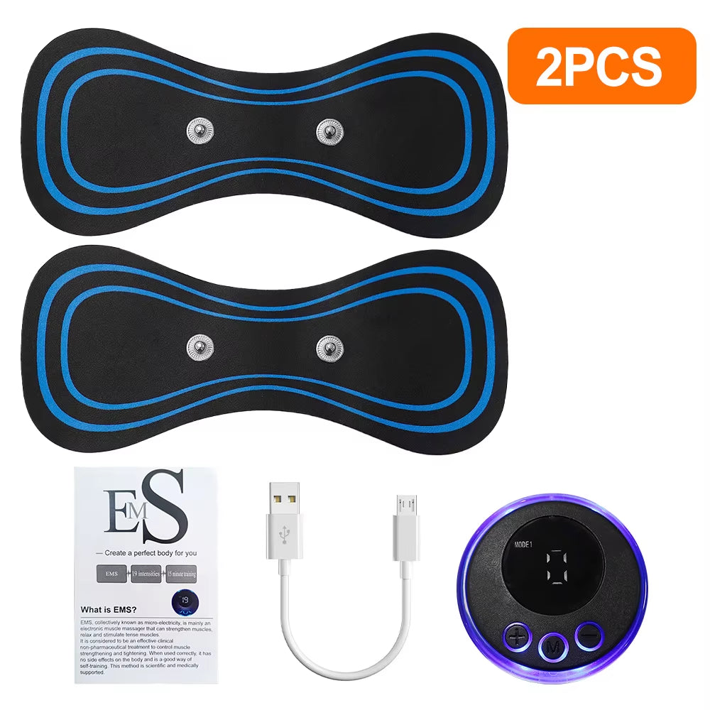 EMS Mini Neck Massager Portable Electric Pulse Cervical Massage Patch 8 Modes 19 Levels Muscle Stimulator Relax Pain Relief Tool