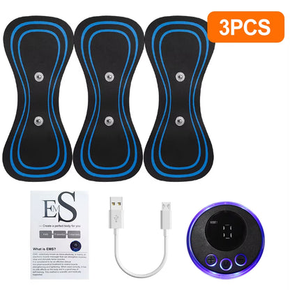 EMS Mini Neck Massager Portable Electric Pulse Cervical Massage Patch 8 Modes 19 Levels Muscle Stimulator Relax Pain Relief Tool