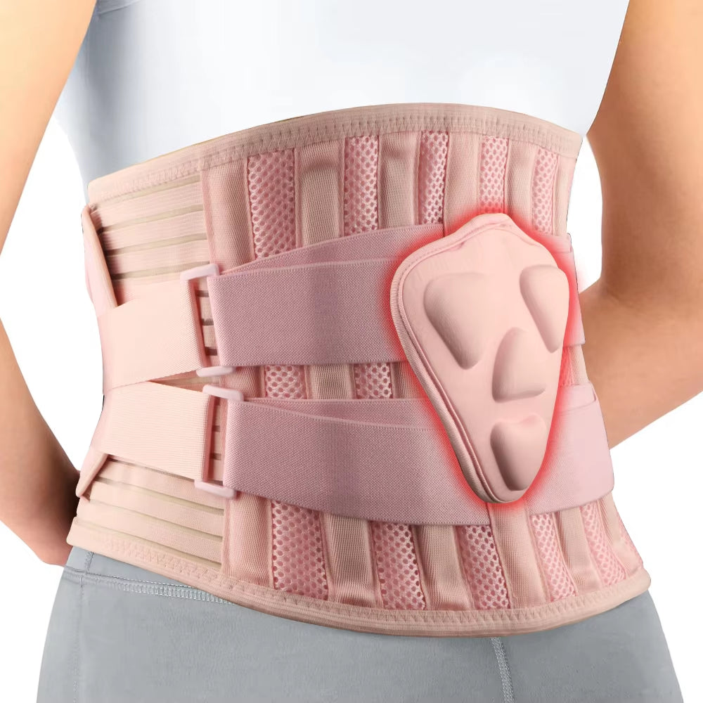 Back Brace Immediate Relief from Back Pain,Sciatica - Breathable Mesh Design with Lumbar Pad- Adjustable Support Straps for Work