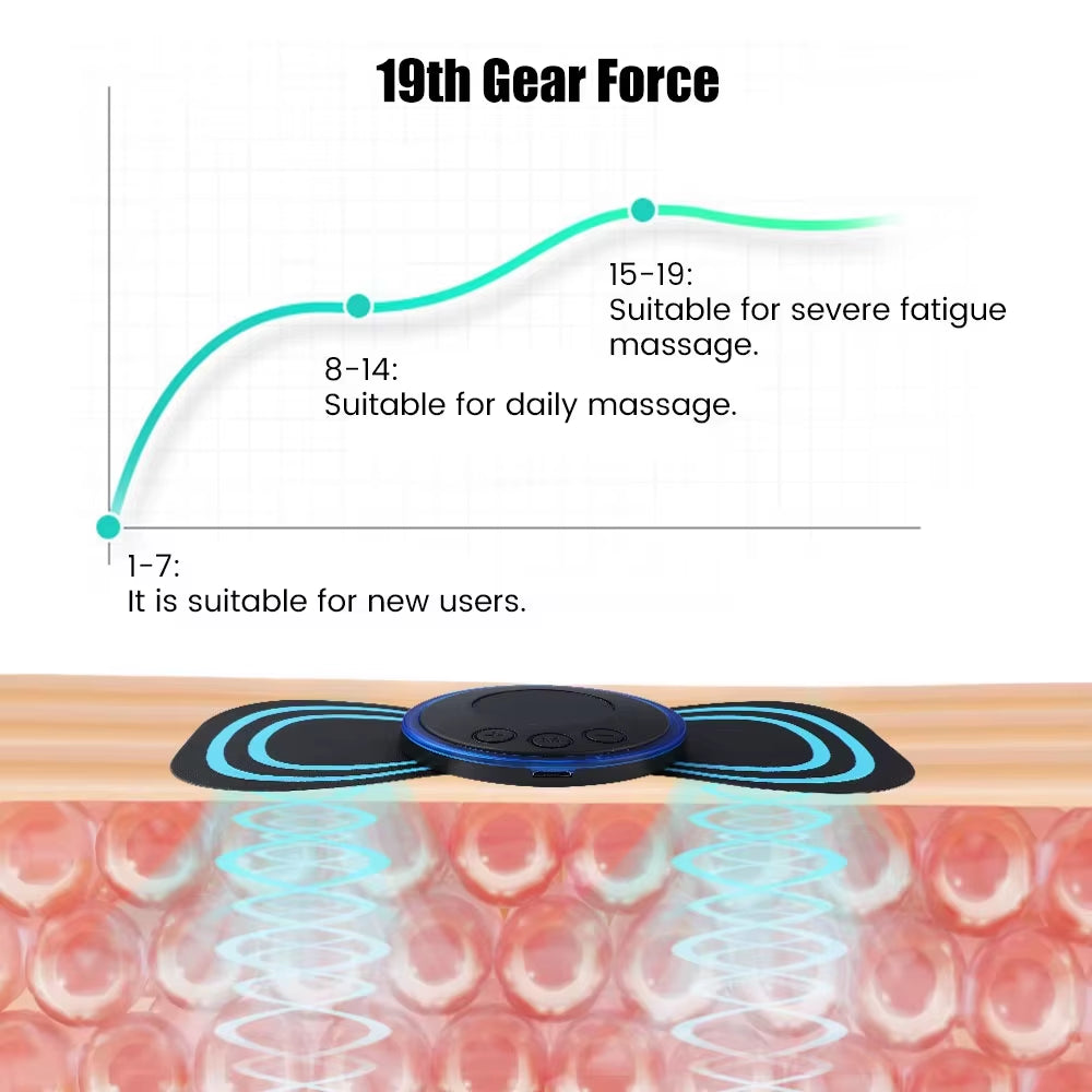 Mini TENS Machine Muscle Stimulator Pad for Shoulder Leg Back Pain Relief Therapy, Portable Massager Device