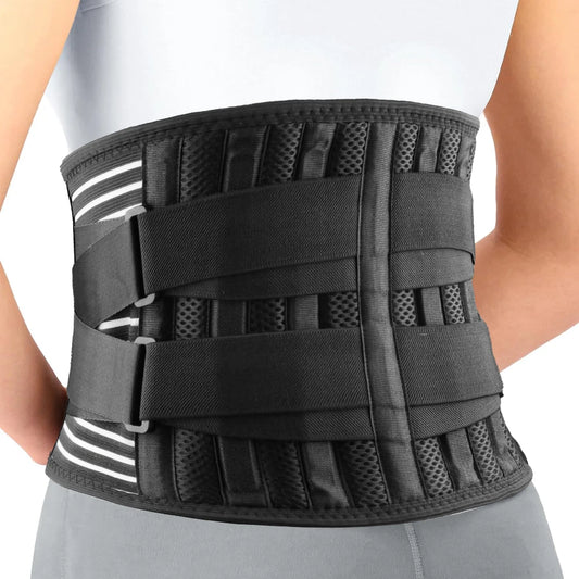 Back Brace Immediate Relief from Back Pain,Sciatica - Breathable Mesh Design with Lumbar Pad- Adjustable Support Straps for Work