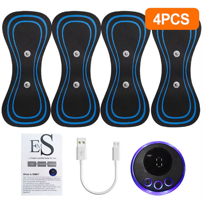 EMS Mini Neck Massager Portable Electric Pulse Cervical Massage Patch 8 Modes 19 Levels Muscle Stimulator Relax Pain Relief Tool