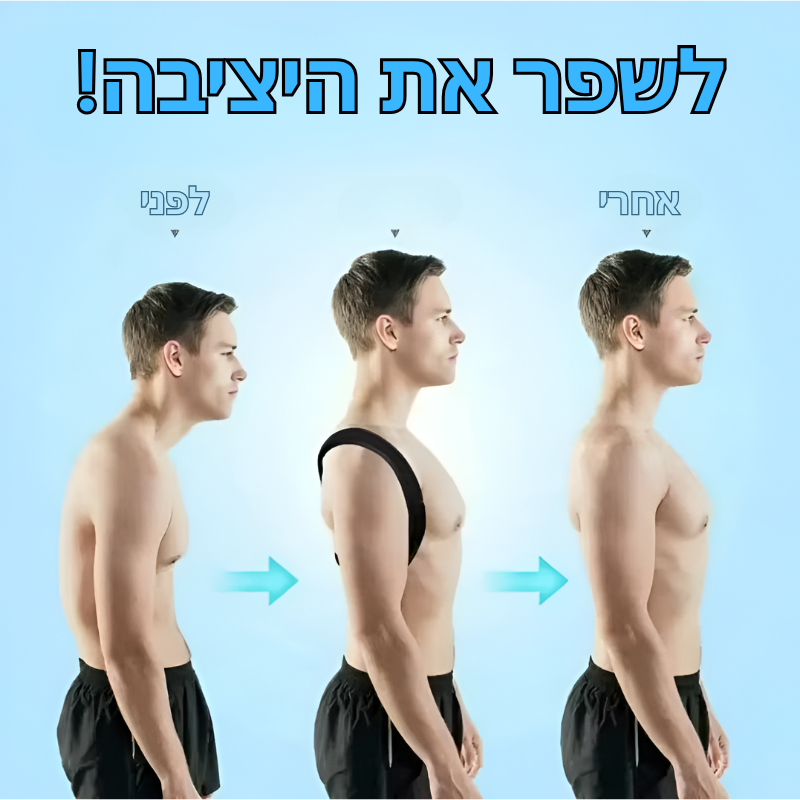 מתקן יציבה מתכוונן ונושם לגב ולכתפיים – מתאים לגברים ולנשים, לשימוש בבית או במשרד